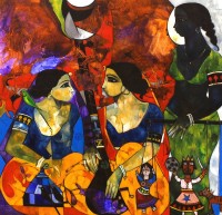 Abrar Ahmed, 48 x 48 Inch, Oil on Canvas, Figurative Painting, AC-AA-254